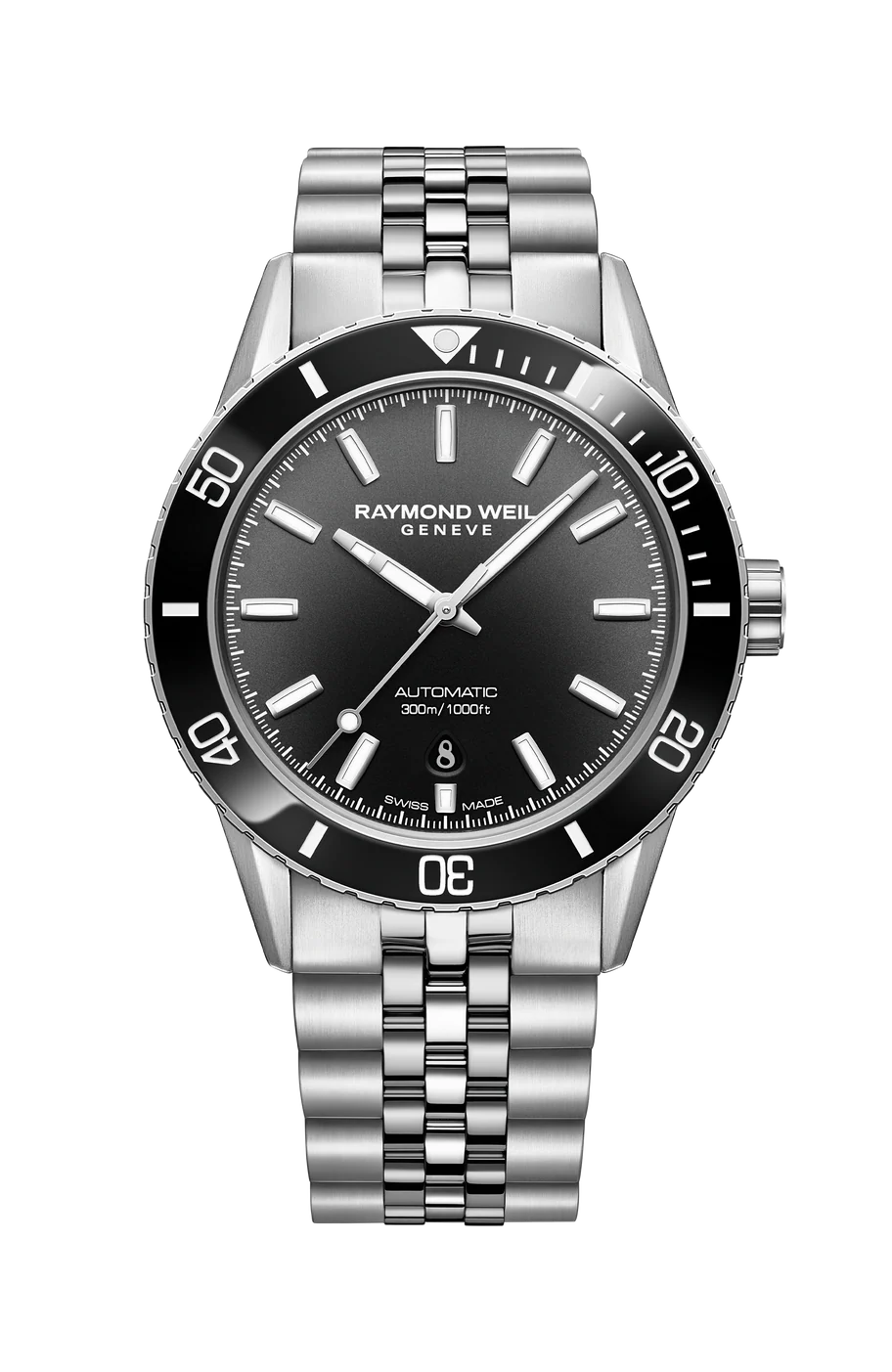 Raymond Weil Freelancer Diver Men Stainless Steel Gradient Black Dial Automatic...Ref :2775-ST1-20051